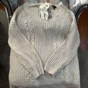 Torrid Cream Crew Neck Chunky Knit Sweater
